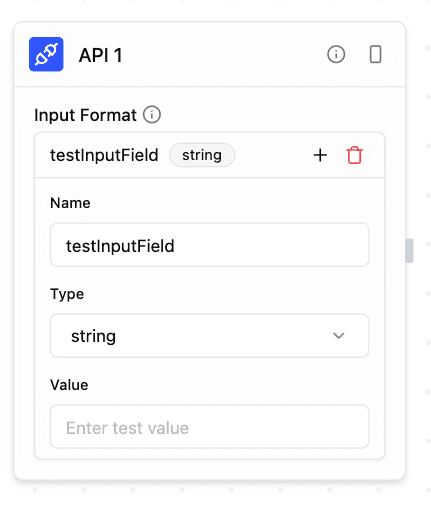 API trigger input format